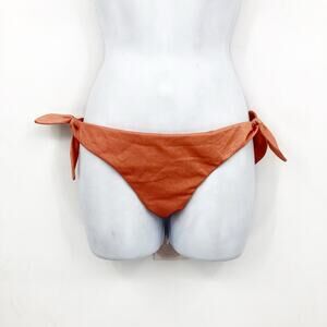 ZIMMERMANN Women's Bikini Bottoms Size 3 US 8-10 Orange Side Tie Low-Rise NWT